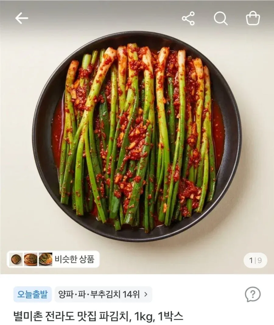 [토스] 별미촌 전라도 맛집 파김치, 1kg(10,160원/무배)
