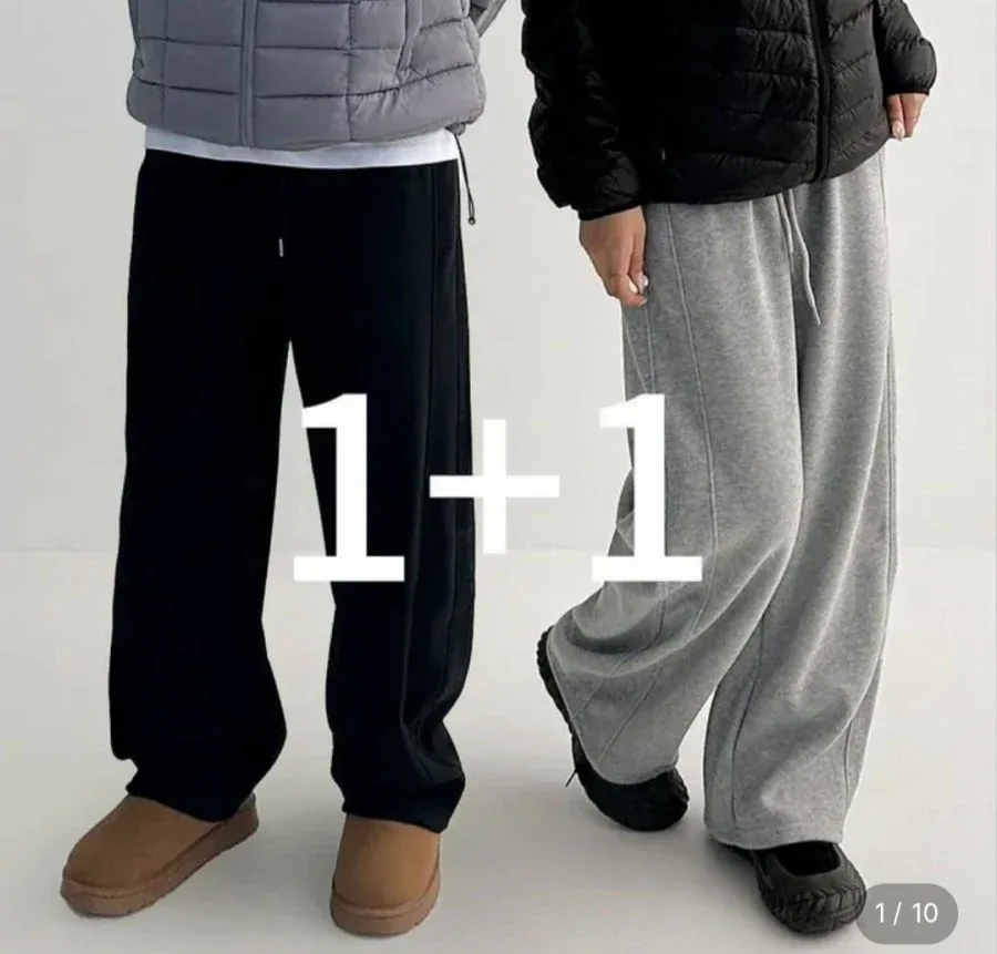 [롯데온] 1+1 남녀공용 헤비 기모 와이드팬츠 (25,950원/무료)
