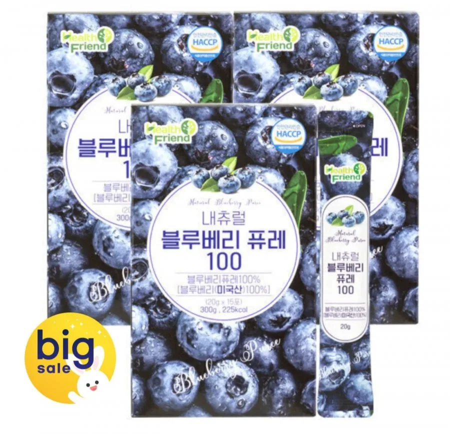 [옥션] 내츄럴 블루베리퓨레 100 15포 x 3개 (16,900원/무료)