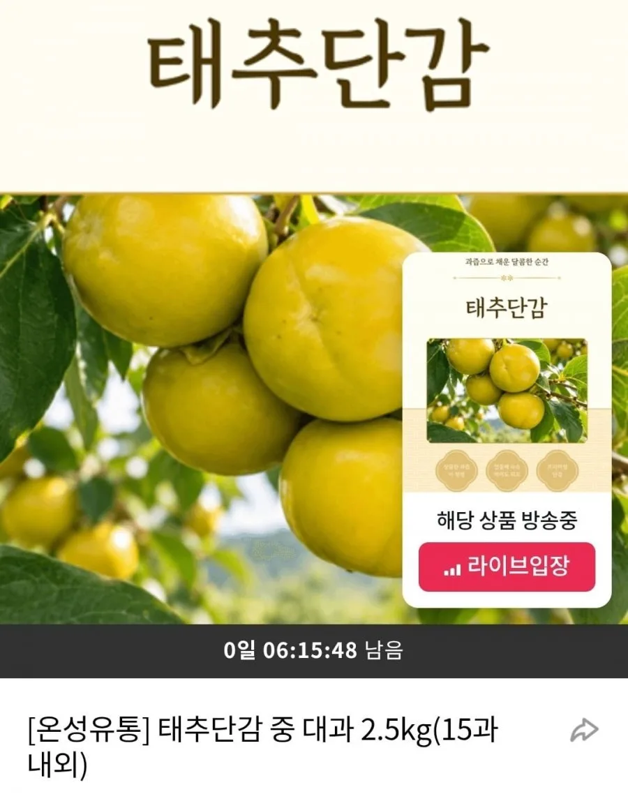 [그립] 태추단감 중대과 2.5kg (18,400원/무료)