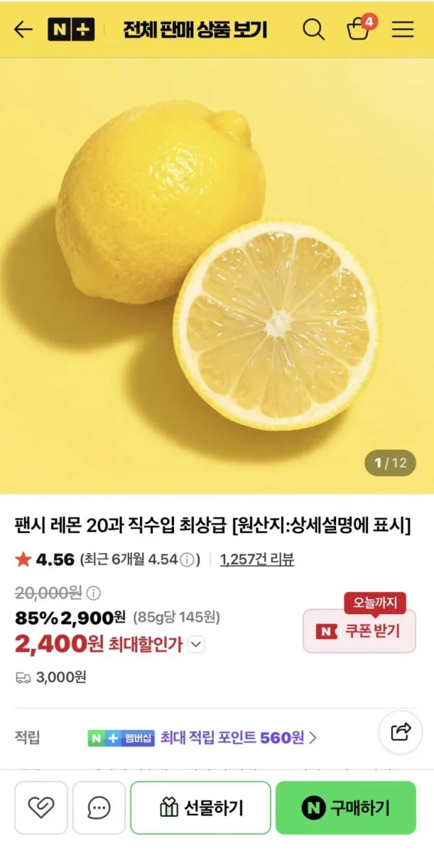 [네이버] 팬시 레몬 20과 (2,400원/3,000원)