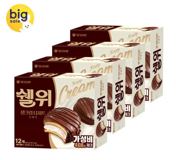 [옥션] 오리온 쉘위 클래식 408g 4박스 (10,890원/무료)