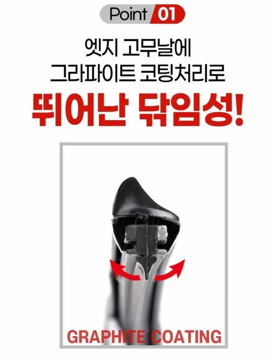 [토스몰] 자동차 하이브리드 와이퍼, 600mm + 450mm, 1세트(4,670, 무배)