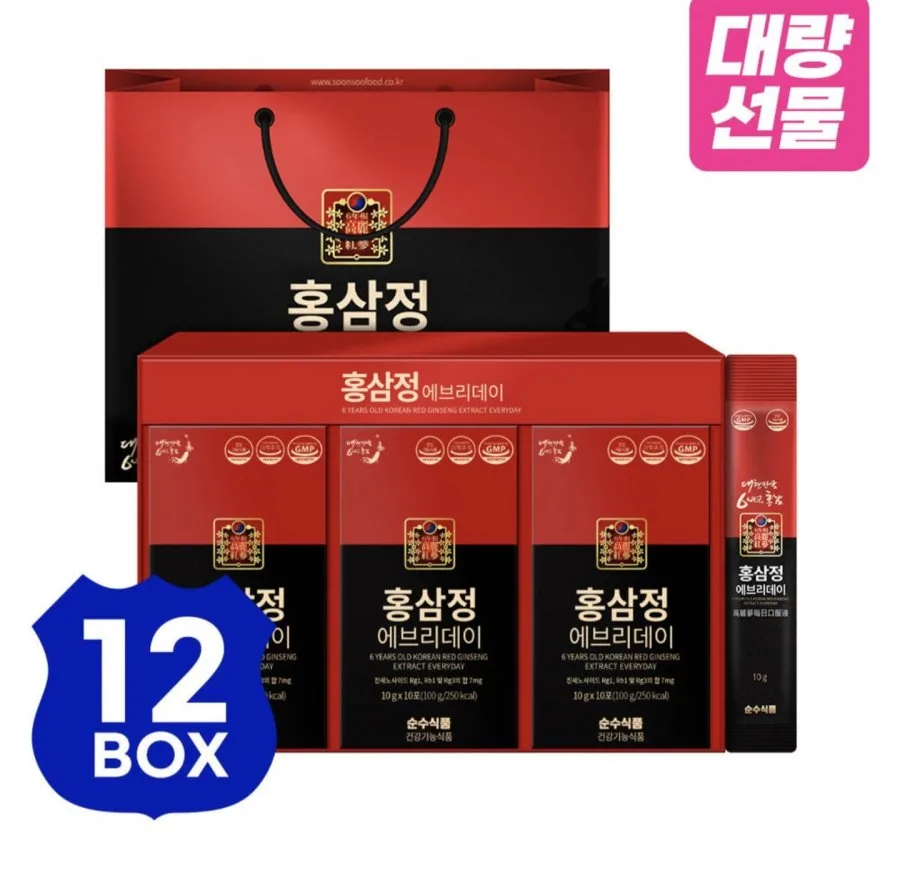 [네이버] 홍삼정 홍삼스틱 진액 30포 12박스 선물세트 (169,920원/무료)