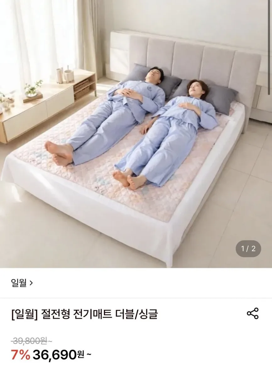 [롯데온] 일월 절전형전기매트 더블 (36,690원/무료)