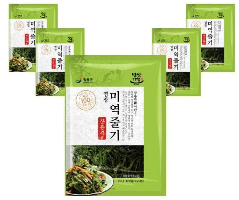 [G마켓] 청정 해역 염장미역줄기 250g 5개(장흥산)(7,800/무료)
