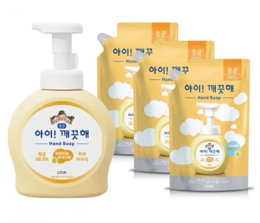 [지마켓] 아이깨끗해 핸드워시 본품 용기 490ml 본품 용기 1개+450ml 리필 3개 (10,900원/무료)