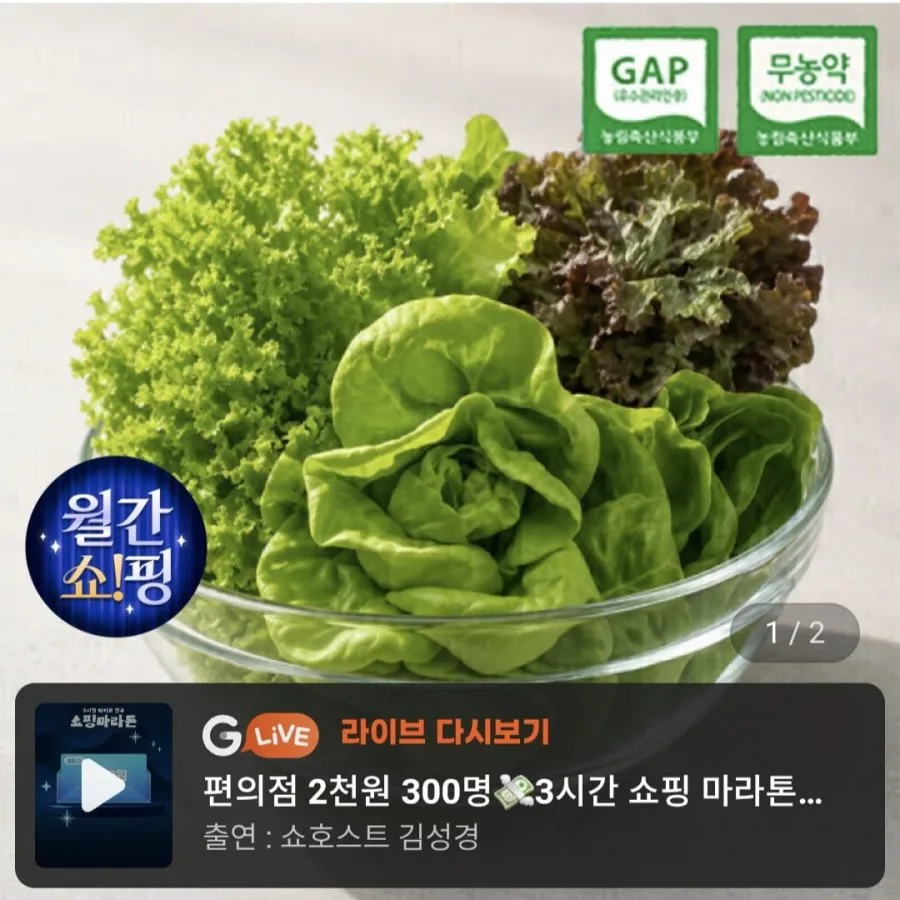 [G마켓] 무농약 부여 유러피안 샐러드 유럽 채소 1kg (5,980원/무배)