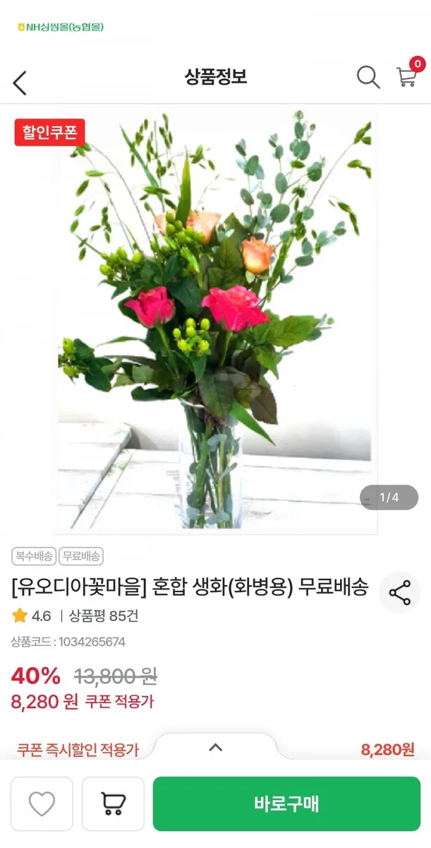 [농협몰] 유오디아꽃마을 혼합생화 외 다양 (8,280원~/무료)