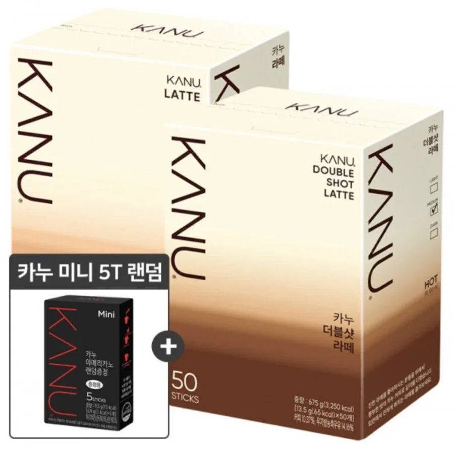 [옥션] 카누 더블샷 라떼 커피믹스 50T 2개+카누미니 5T증정 (29,740원/무료)